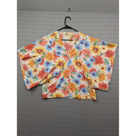 Do everything in love Tops - Do Everything In Love Kimono Blouse Womens One Size Floral Button Front Summer